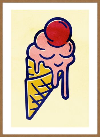 Impression d'illustration de crème glacée - 50x70 - Mat 3