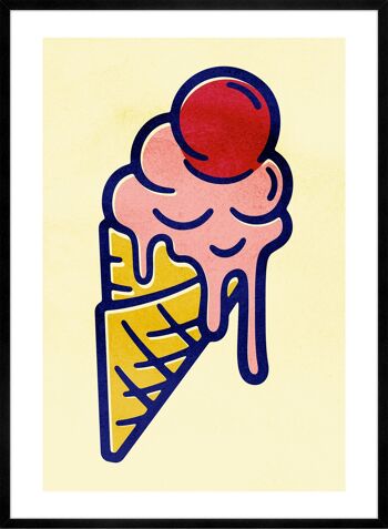 Impression d'illustration de crème glacée - 50x70 - Mat 4