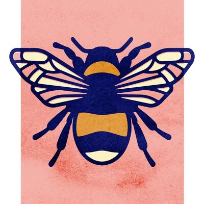 Impresión de ilustración de abeja - 50 x 70 - mate