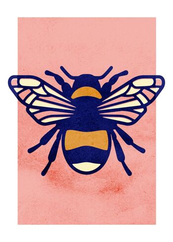 Impression d'illustration abeille - 50 x 70 - mat 1