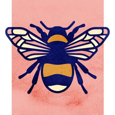Bee Illustration Print - 50x70 - Matte