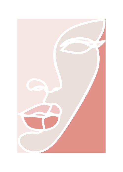 Face Study Block Colours Print - 50x70 - Matte
