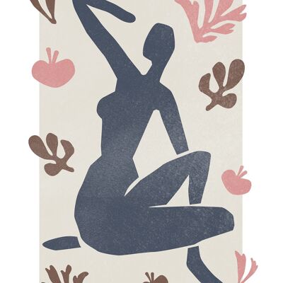 Sitting Woman Watercolour Style Print - 50x70 - Matte