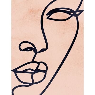 Face Study Line Art Watercolour Print - 50x70 - Matte