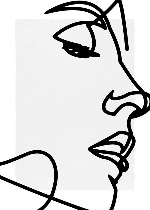 Face Close Up Line Art Print - 50x70 - Matte