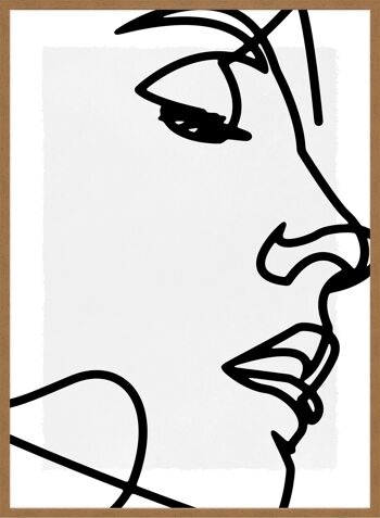 Visage Close Up Line Art Print - 50x70 - Mat 3