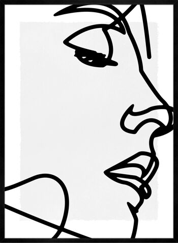 Visage Close Up Line Art Print - 50x70 - Mat 4