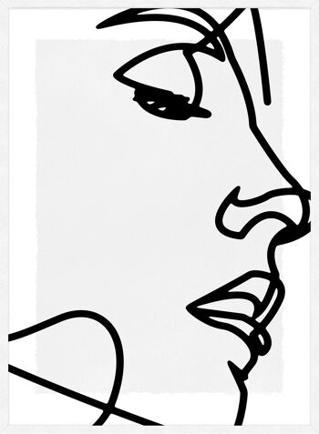 Visage Close Up Line Art Print - 50x70 - Mat 5