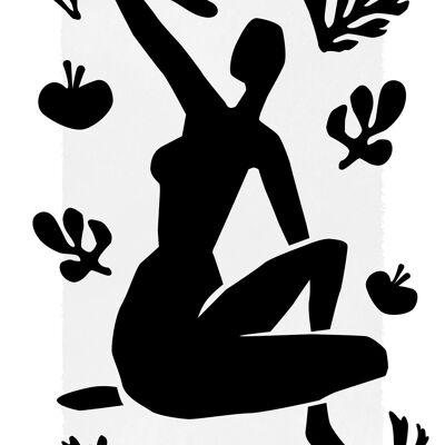 Sitting Woman Black and White Painting Print - 50x70 - Matte