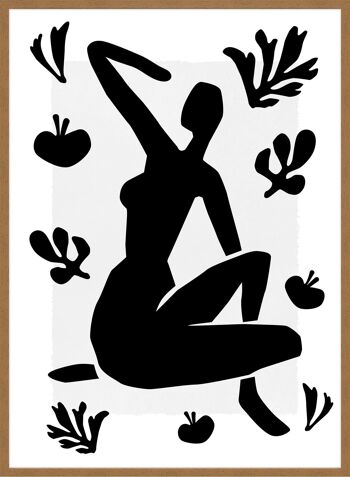 Femme assise peinture noir et blanc - 50 x 70 - mat 3