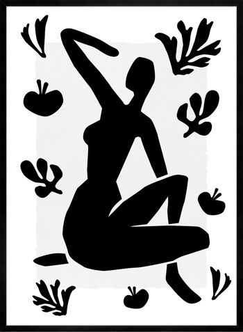 Femme assise peinture noir et blanc - 50 x 70 - mat 4