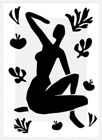 Femme assise peinture noir et blanc - 50 x 70 - mat 5