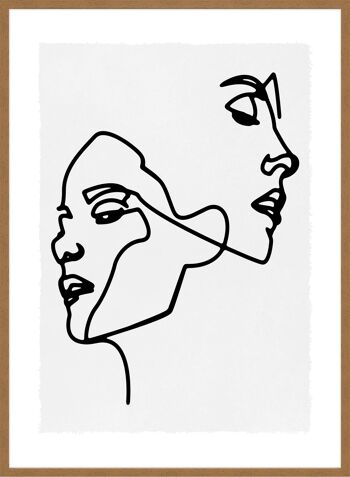 Impression d'art ligne deux visages - 50 x 70 - mat 3