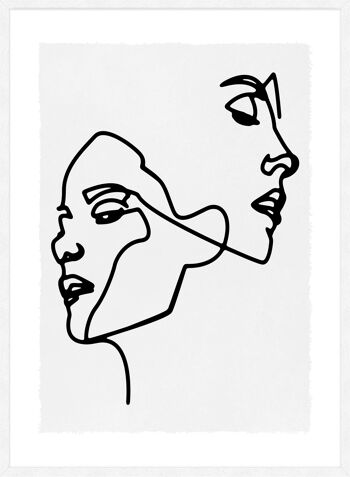 Impression d'art ligne deux visages - 50 x 70 - mat 5