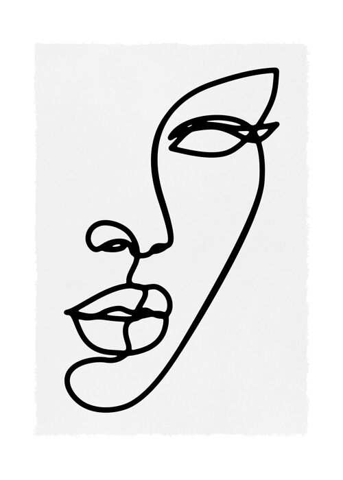 Face Study Line Art Print - 50x70 - Matte