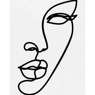 Face Study Line Art Print - 50x70 - Matte