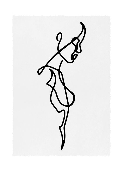 Female Side Study Line Art Print - 50x70 - Matte