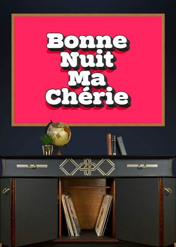 Impression de citation de typographie Bonne Nuit Ma Cherie - 50 x 70 - Mat 2