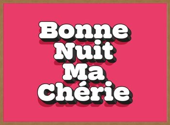 Impression de citation de typographie Bonne Nuit Ma Cherie - 50 x 70 - Mat 3