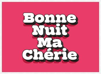 Impression de citation de typographie Bonne Nuit Ma Cherie - 50 x 70 - Mat 5