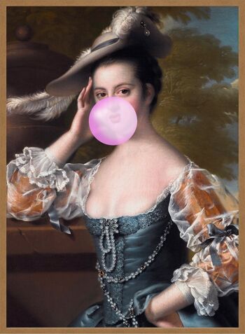 Bubblegum Lady Portrait Print - 50x70 - Mat 3