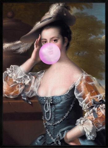 Bubblegum Lady Portrait Print - 50x70 - Mat 4