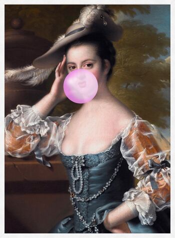 Bubblegum Lady Portrait Print - 50x70 - Mat 5