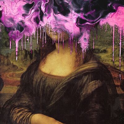 Drippy Mona Lisa Pink Gloop Print - 50x70 - Mate