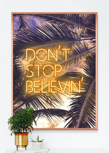 Dont Stop Believing Paroles Neon Tropical Print - 50x70 - Mat 2