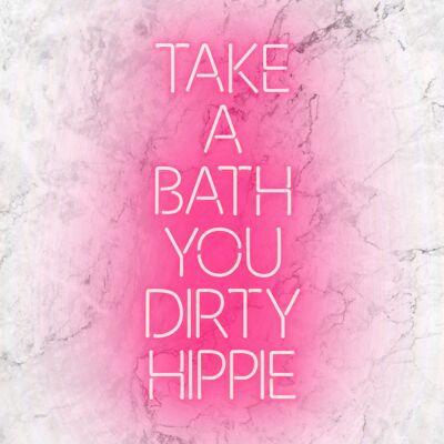 Take A Bath Hippie White Print - 50x70 - Opaco