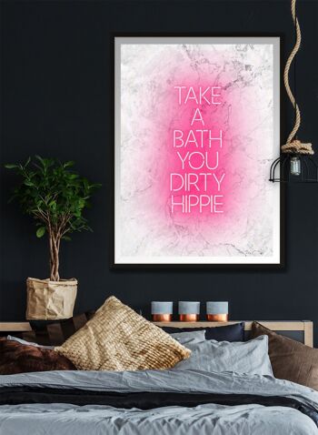 Take A Bath Hippie Imprimé Blanc - 50x70 - Mat 2