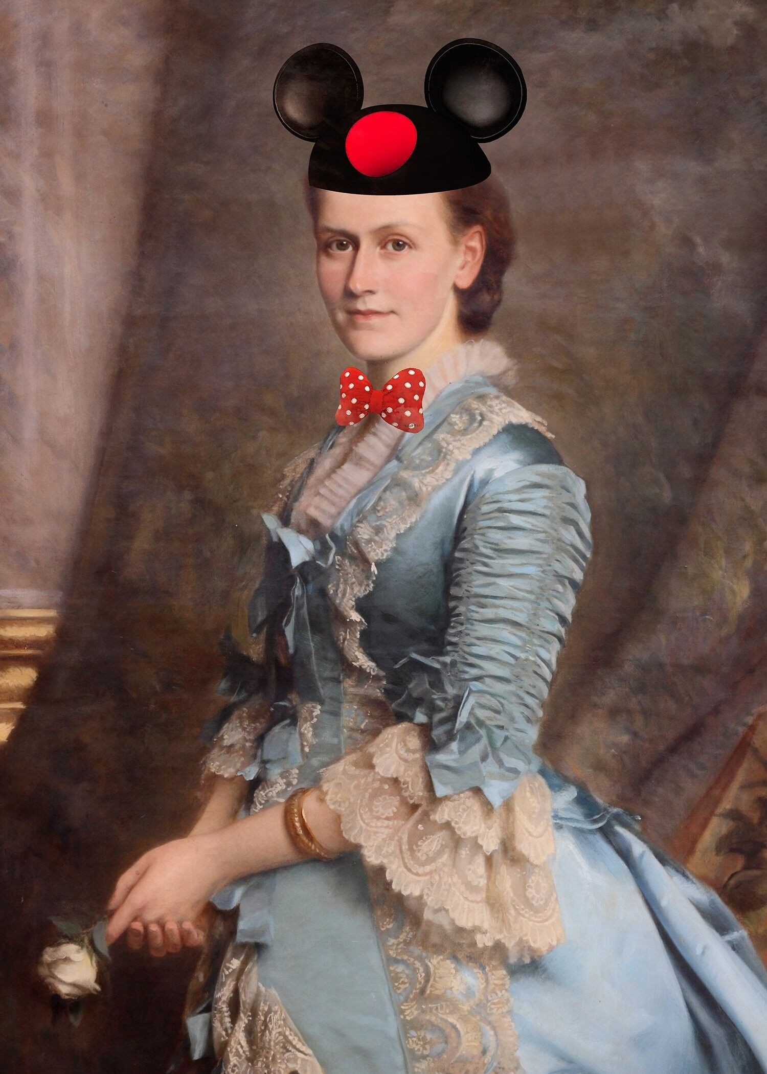 Lady With Minnie Ears Print - 50x70 - Matte