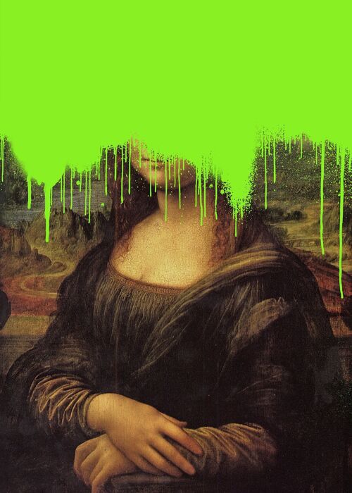 Drippy Mona Lisa Graffiti Print - 50x70 - Matte