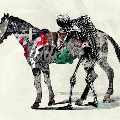 Impresión de esqueleto y caballo - 50x70 - Mate