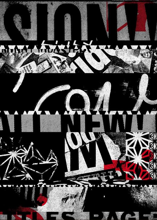 Shredded Abstract Typography 1 Print - 50x70 - Matte