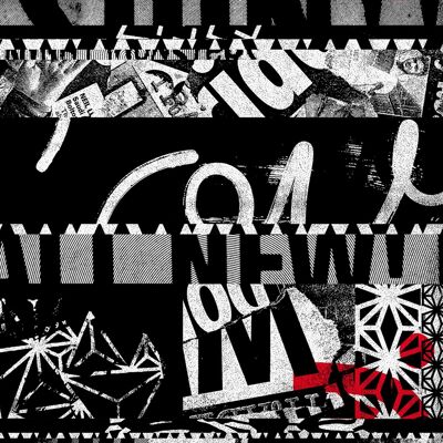 Tipografía abstracta triturada 1 impresión - 50 x 70 - mate