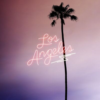 Stampa al neon della palma di Los Angeles - 50x70 - Opaco