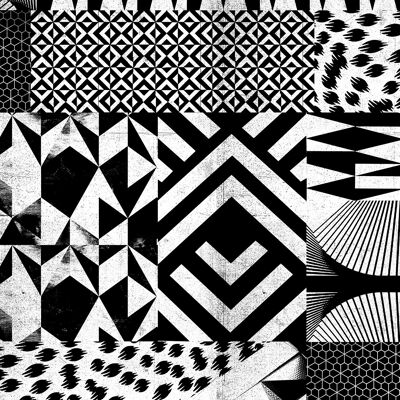 Geometric Segments Black and White Print - 50x70 - Matte