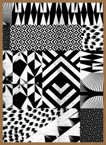 Segments géométriques Impression noir et blanc - 50x70 - Mat 5