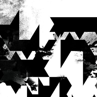 Geometric Abstract Black & White Print - 50x70 - Matte