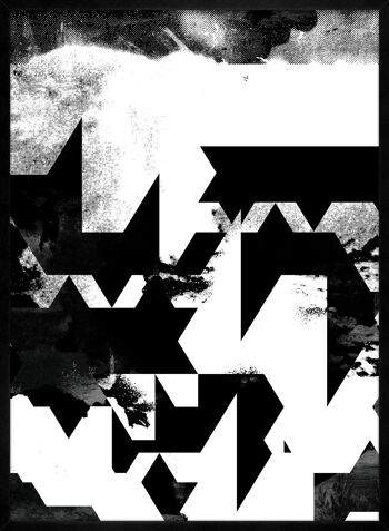 Imprimé Géométrique Abstrait Noir & Blanc - 50x70 - Mat 3