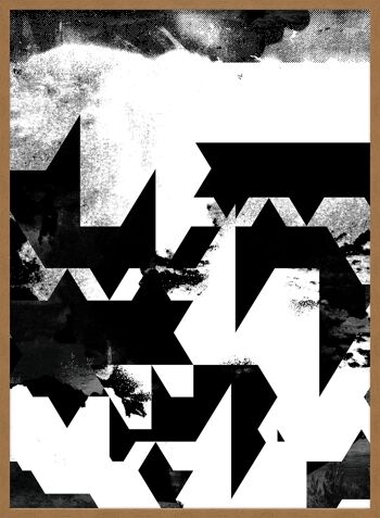Imprimé Géométrique Abstrait Noir & Blanc - 50x70 - Mat 5