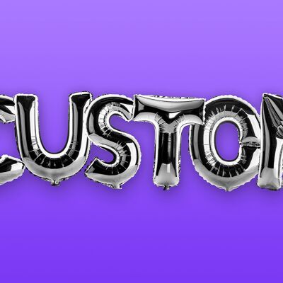 Papel de aluminio estilo globo nombre personalizado impresión morada - 50 x 70 - mate