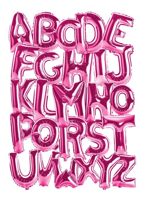 Foil Balloons Alphabet Educational Pink Print - 50x70 - Matte