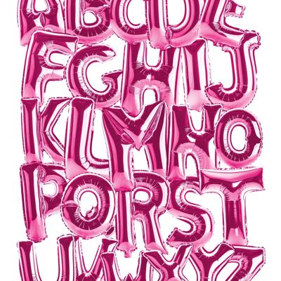 Ballons en aluminium Alphabet Éducatif Rose Imprimé - 50x70 - Mat