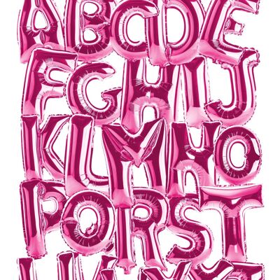 Foil Balloons Alphabet Educational Pink Print - 50x70 - Matte