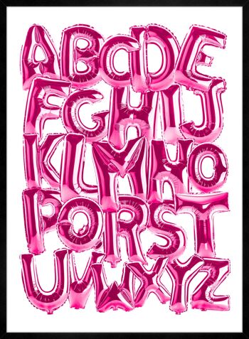 Ballons en aluminium Alphabet Éducatif Rose Imprimé - 50x70 - Mat 3