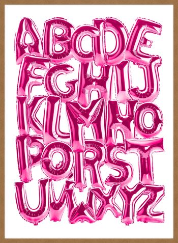 Ballons en aluminium Alphabet Éducatif Rose Imprimé - 50x70 - Mat 5