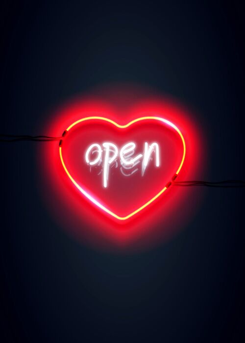 Open Heart Neon Print - 50x70 - Matte
