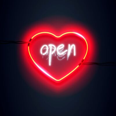 Open Heart Neon Print - 50x70 - Matte